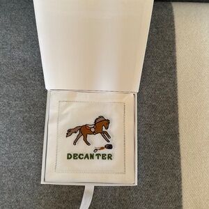August Morgan Decanter Cocktail Napkins (Set of 4) - Horse design